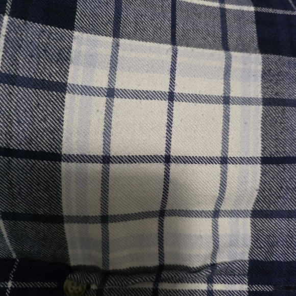 Blue and White Checkered Flannel Shirt - Picture 5 of 7